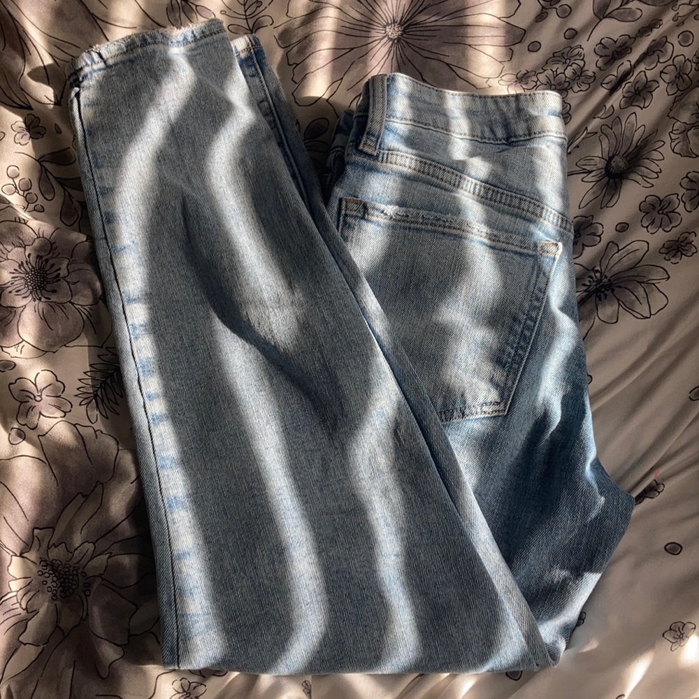 Size 0 blue straight legged jeans